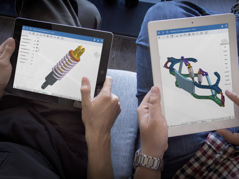 Two people using tablets for onshape CAD